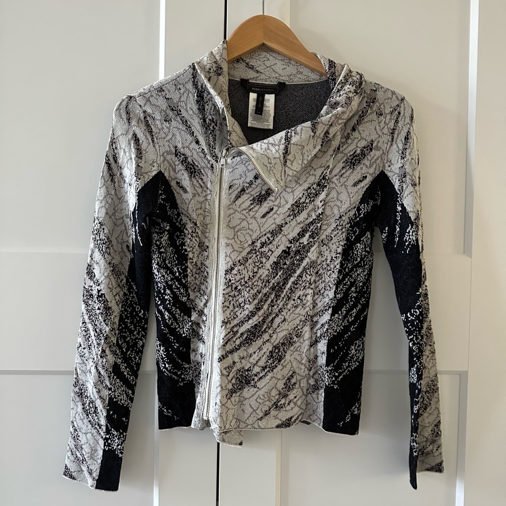 BCBG MaxAzria drape front silk Jacket